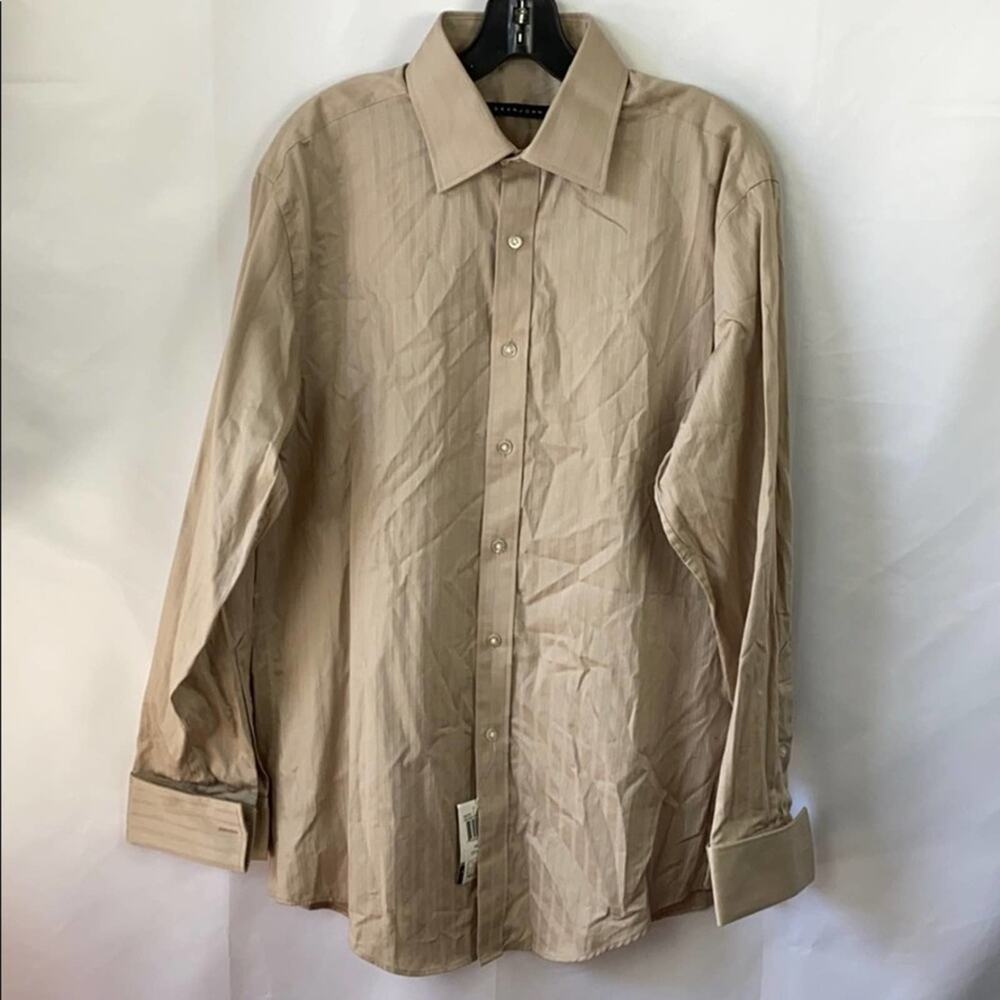 Sean John Men's NWT Brown Button Up Long Sleeve Shirt Size 15-1/2
